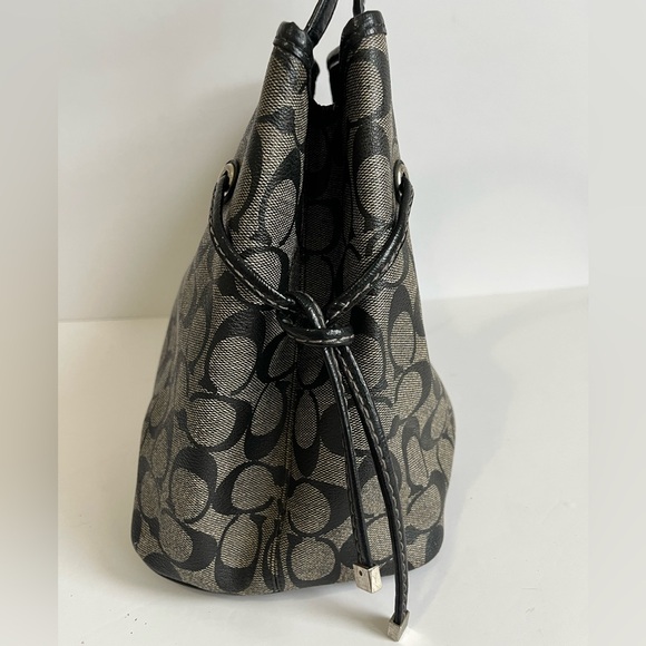 Coach black signature logo shoulder tote bags F22908 - Picture 6 of 11